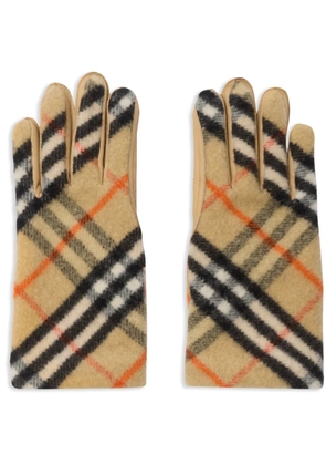 Burberry check wool gloves - Neutrals
