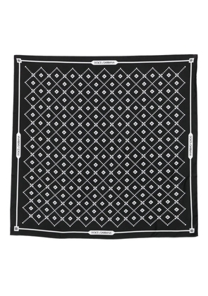 Dolce & Gabbana geometric-pattern silk scarf - Black