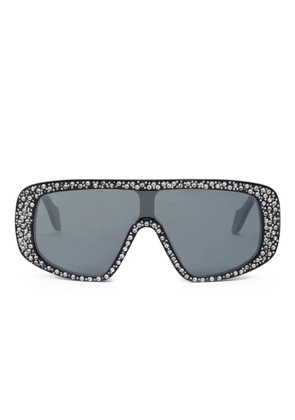 PINKO crystal-embellished geometric sunglasses - Black