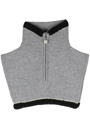 Barrie cashmere zip-up collar - Grey