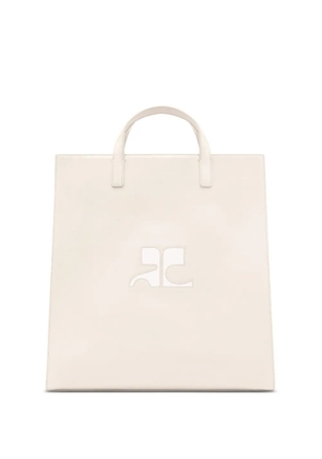 Courrèges Heritage leather tote bag - Neutrals