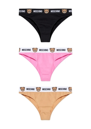 Moschino logo-waistband briefs (pack of three) - Black