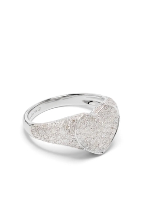 Yvonne Léon 9kt white gold Chevalière diamond ring - Silver