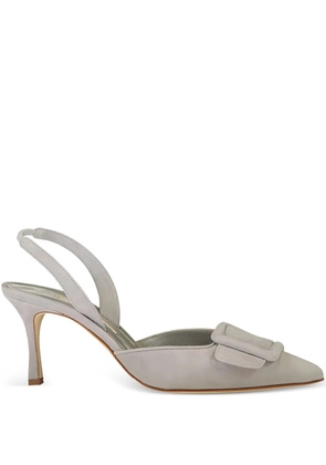 Manolo Blahnik 70mm Maysli slingback pump - Grey