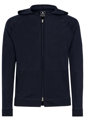 Boggi Milano merino-wool zip hoodie - Blue