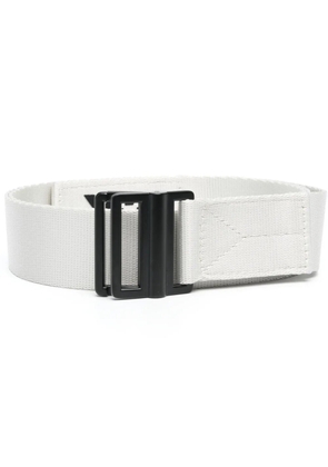 Y-3 logo-print buckle belt - Neutrals