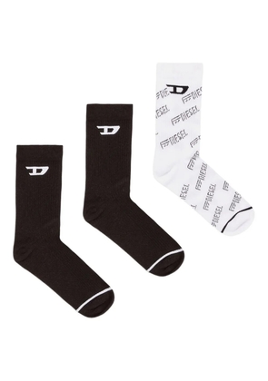 Diesel SKM-D-Tennis-Crew-17,5 logo socks (pack of three) - Black