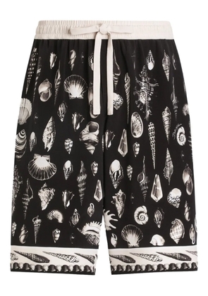 Dolce & Gabbana seashell-print drawstring shorts - Black