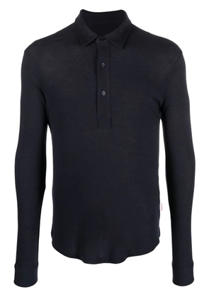 Orlebar Brown button-front long-sleeved polo shirt - Blue