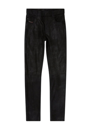Diesel five-pocket leather trousers - Black