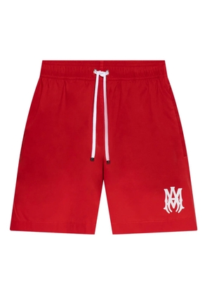 AMIRI logo drawstring swim shorts - Red