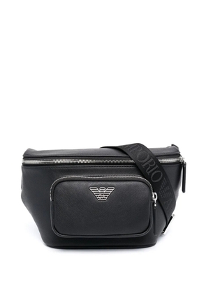 Emporio Armani leather logo-plaque bag - Black