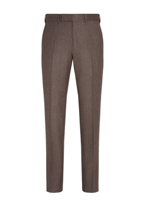 Zegna mélange-effect trousers - Brown