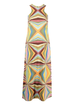 La DoubleJ Racer geometric-print maxi dress - Green
