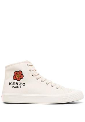 Kenzo logo-embroidered high-top sneakers - Neutrals