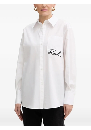 Karl Lagerfeld pocket-embroidery shirt - White