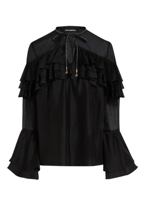 Karl Lagerfeld ruffled tie blouse - Black