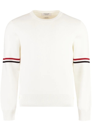 Thom Browne Milano stitch stripe armband jumper - White
