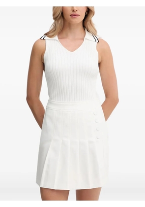 PINKO ribbed collared top - White