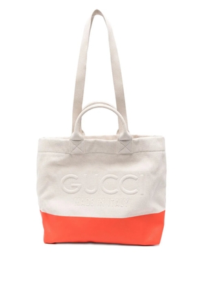 Gucci logo-embossed tote bag - Neutrals
