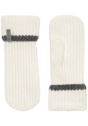Brunello Cucinelli cashmere gloves - White