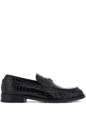 Roberto Cavalli crocodile-embossed loafers - Black