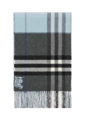 Burberry checked fringed scarf - Grey