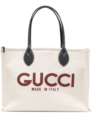 Gucci medium Gucci-print tote bag - Neutrals