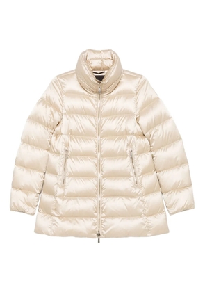 Moorer quilted high-neck jacket - Neutrals