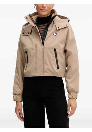 Karl Lagerfeld Ikon hooded patch jacket - Neutrals