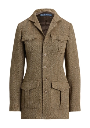 Polo Ralph Lauren herringbone button-up jacket - Brown
