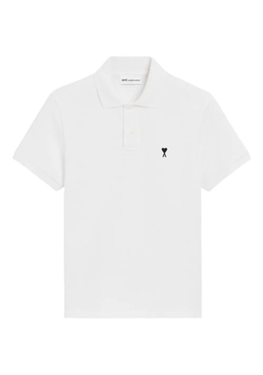 AMI Paris short-sleeves heart-embroidery polo shirt - White