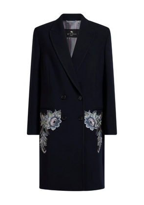 ETRO embroidered double-breasted boat - Blue