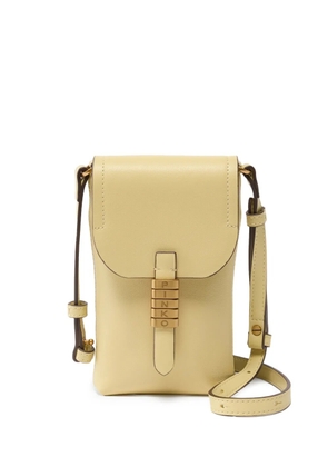 PINKO antique-gold logo leather crossbody bag - Yellow