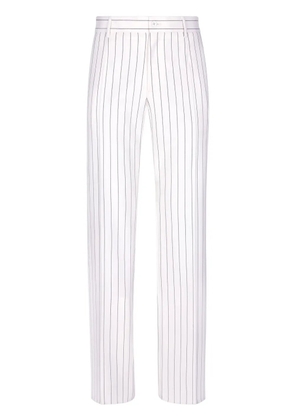 Dolce & Gabbana straight-leg striped wool trousers - White