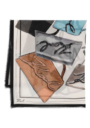Karl Lagerfeld fringed-edge scarf - Black