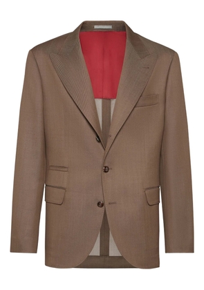 Brunello Cucinelli peak-lapel wool blazer - Brown