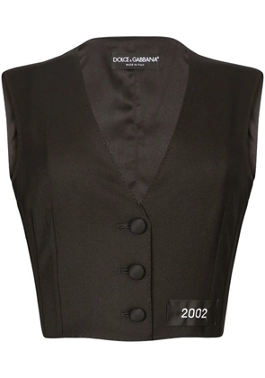 Dolce & Gabbana number-patch tailored cropped vest - Black