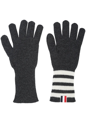 Thom Browne 4-bar cashmere gloves - Grey
