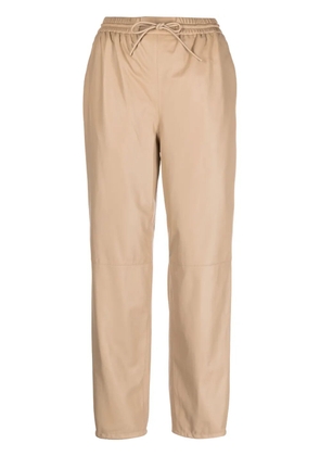 Yves Salomon straight-leg lambskin trousers - Neutrals