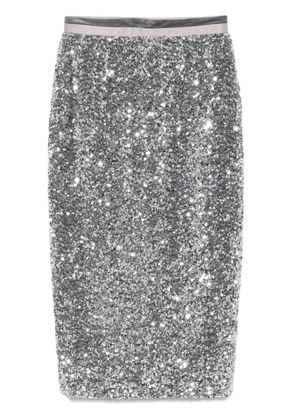 STYLAND sequinned midi skirt - Silver
