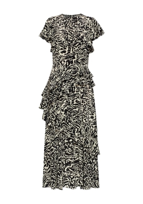 Ulla Johnson Amaia ruffled animal-print maxi dress - Black