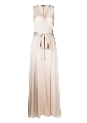 VOZ neck wrap-style maxi dress - Neutrals
