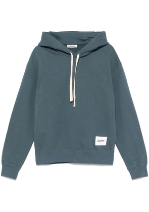 Jil Sander logo-patch hoodie - Blue