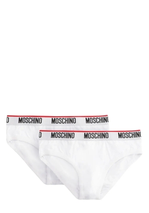 Moschino logo-strap briefs (pack of two) - White