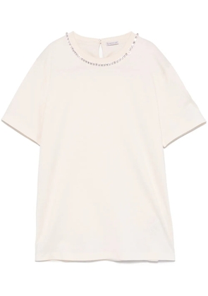 Moncler crystal-embellished T-shirt - Neutrals