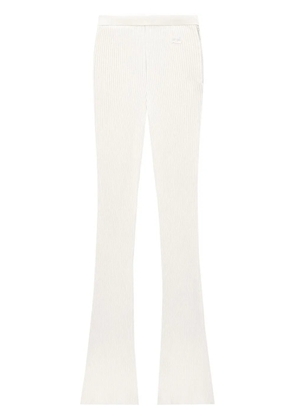 Courrèges Reediton ribbed flared trousers - White