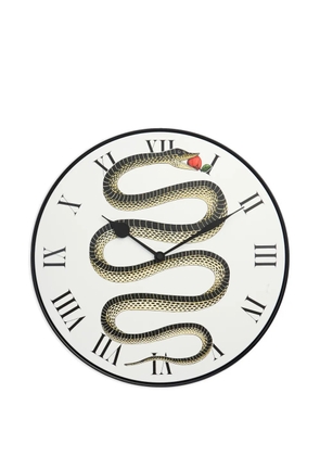 Fornasetti snake-motif wall clock - White