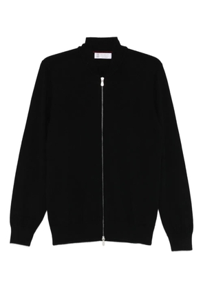 Brunello Cucinelli zip-up knitted cardigan - Black