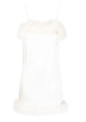Gilda & Pearl Celeste feather-trim mini dress - Neutrals